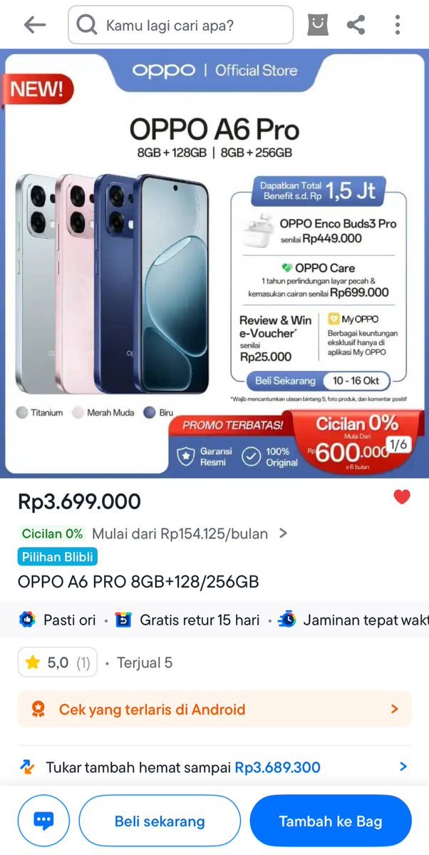 Aku mau OPPO A6 Pro Andalanku 🤩#OPPOA6ProXBlibli #AndalanSetiapSaat
