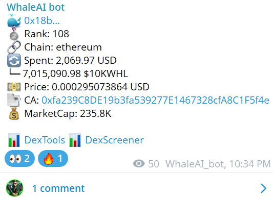 Whale_AI_net's tweet image. 👓🐳 Top whale buys $10KWHL, betting on @ensdomains ($600M .eth domain name protocol) boom.
@enswheel (dev @cooldown_eth) Flywheel protocol accumulates, renews, and relists ENS names at a premium. Autonomous. Unstoppable.
Focuses on 4D domains (@10kClubOfficial), like 1234.eth;…