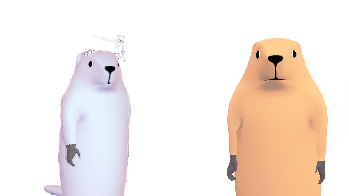 アバター見せに来てくれた！さめきぷかわいすぎた🦈マーモットおそろい🦫 #VRChat