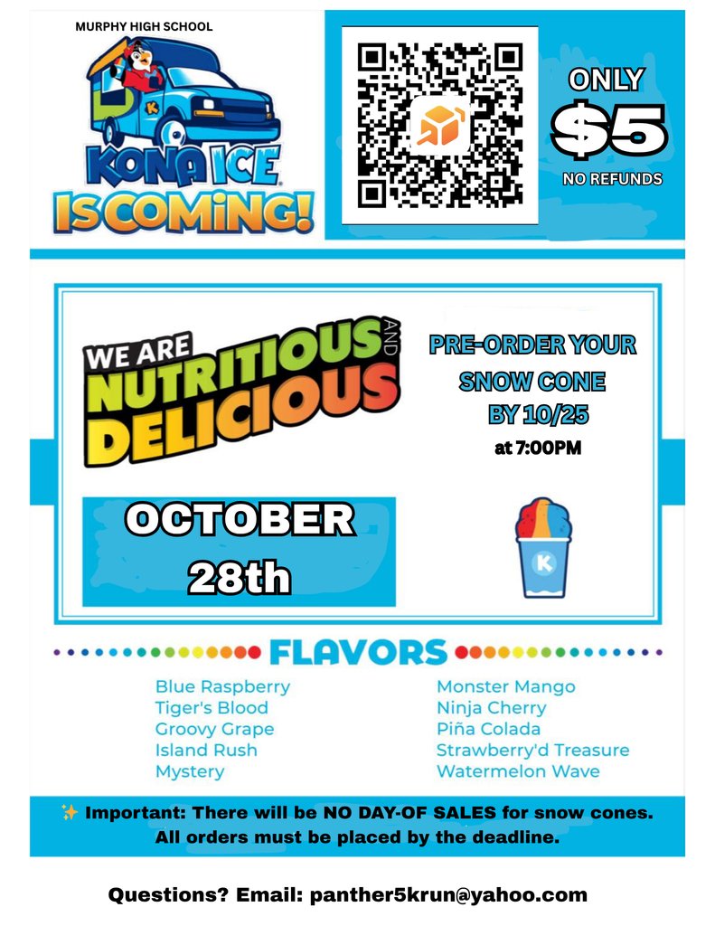 All orders must be placed by October 25!