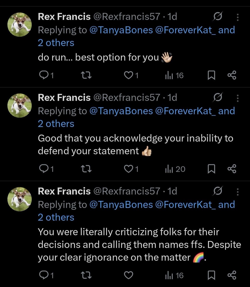 TanyaBones's tweet image. HELP ME GUESS! See how fun my fans are! Look at our friend here @Rexfrancis57  who wanted to play but I didnt have time, I was logging off to have a workout. What do you think he meant with his response &quot;do run... best option...&quot; #guess #Poll Douche &amp;gt; ENG #Translators needed!