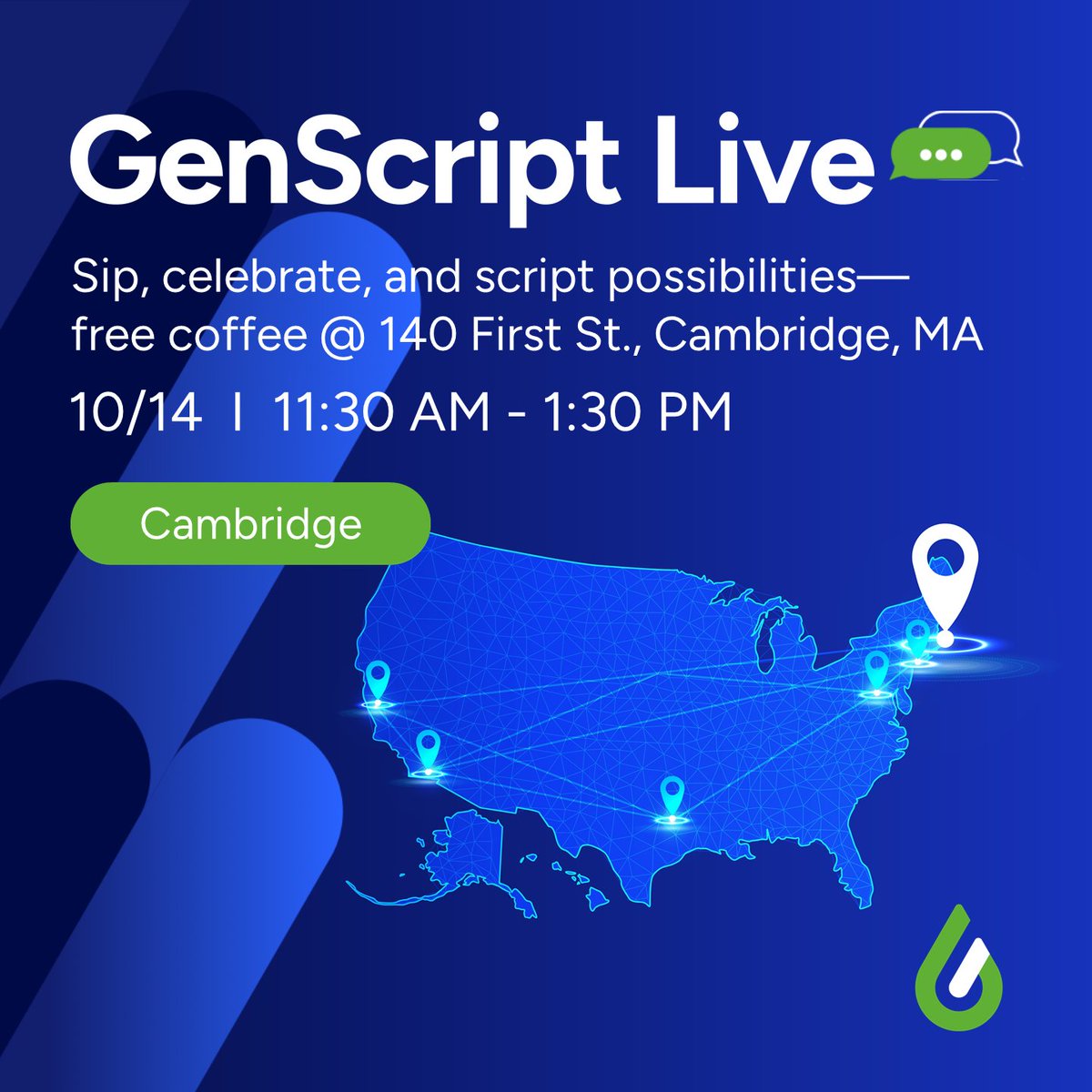 GenScript's tweet image. #GenScriptLive – Free Coffee & Connections in Cambridge! 🎉
Join us tomorrow for a morning of networking with industry innovators!
🔗 RSVP Now: bit.ly/3ICP1w1
Let’s script possibilities together — see you there! 💙
#GenScript #Biotech #Networking #Cambridge