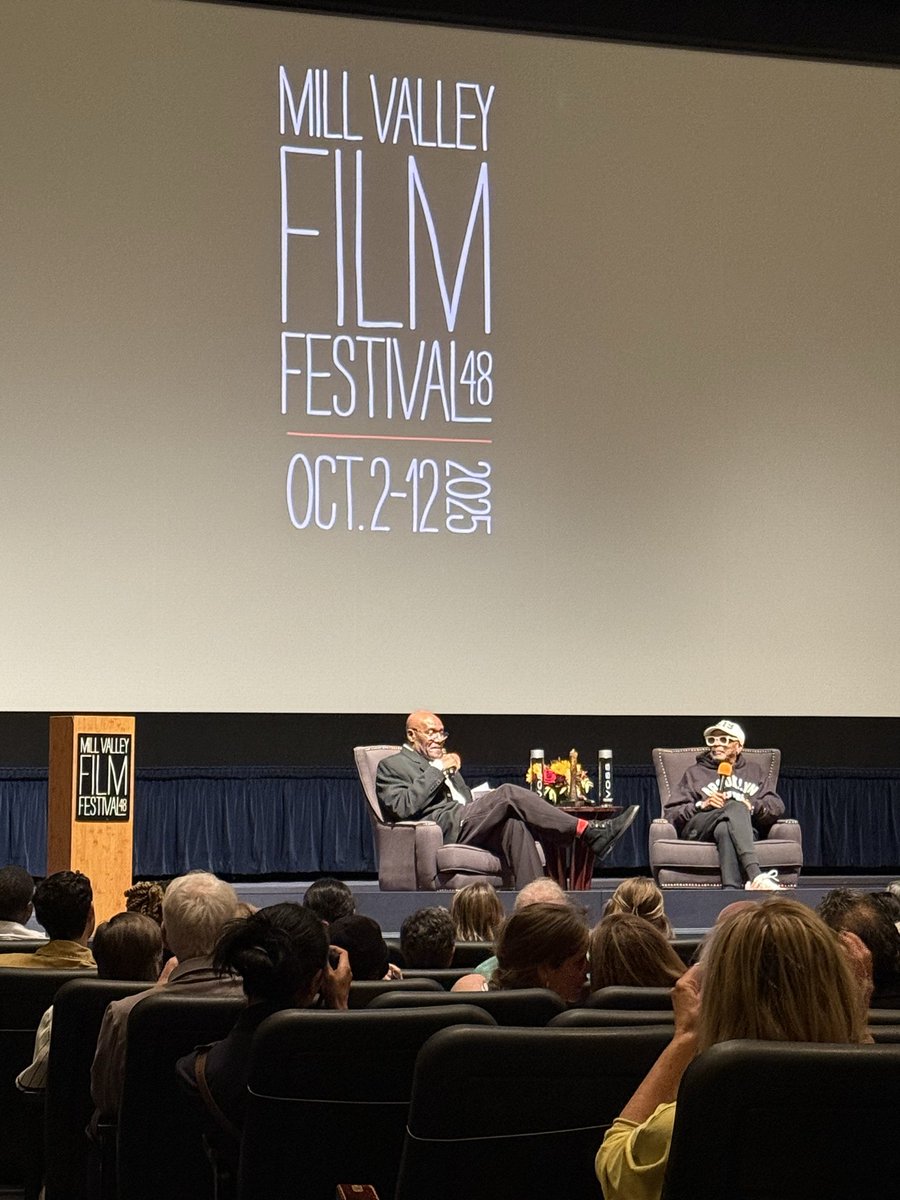 HenJoeSchmoe's tweet image. Mill Valley Film Festival was a time! #MVFF48 #SpikeLee #DelroyLindo #NoseeumsMovie