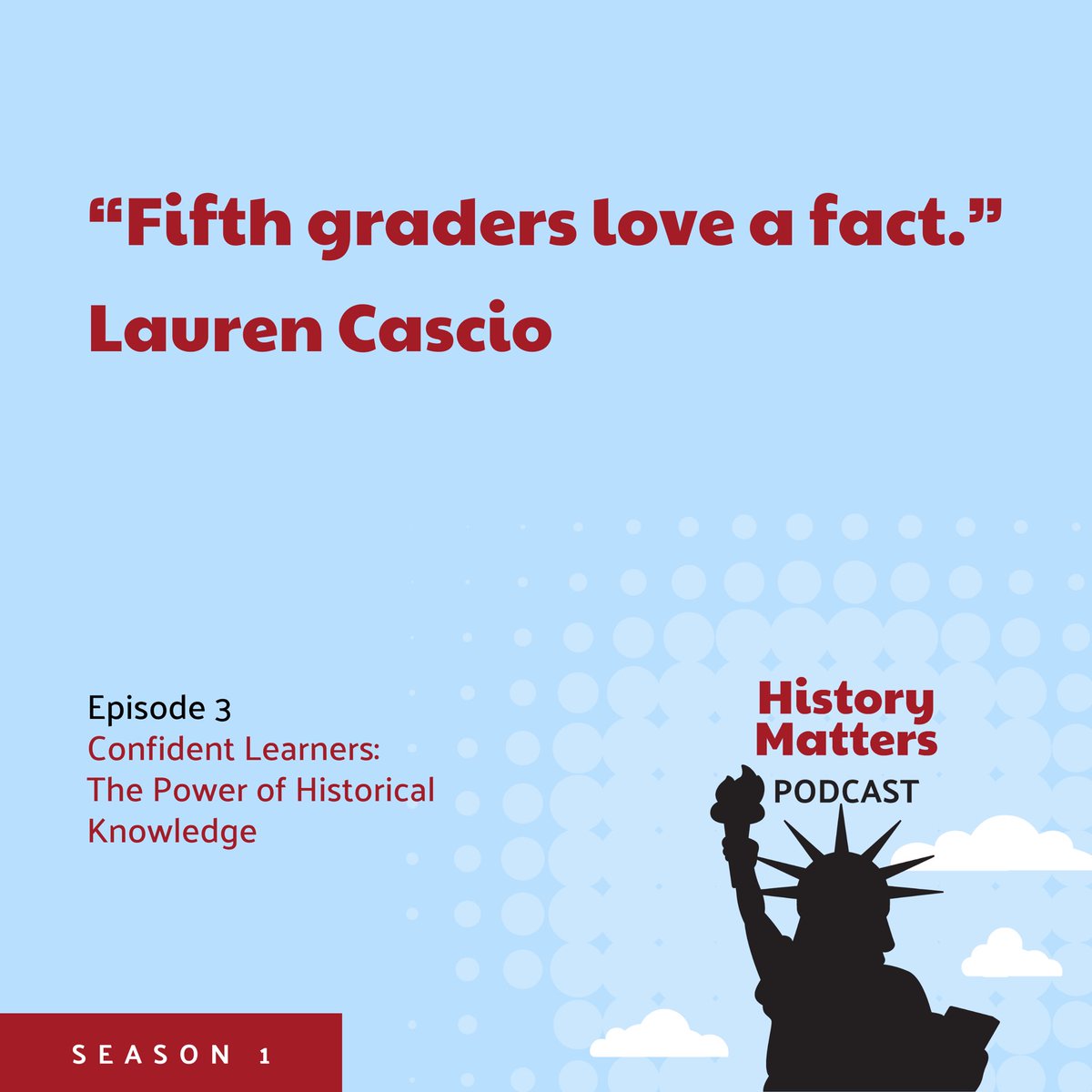 HistoryMatrs's tweet image. 🧠“Are you smarter than a 5th Grader?” Was a bit on a radio talk show and later, a hit game show.
5th Graders *love* to be smarter than adults😉—let’s give them knowledge they NEED to do it!
🎧Listen to episodes 1-3 of the #HistoryMatters Podcast here: bit.ly/4n5pM3C