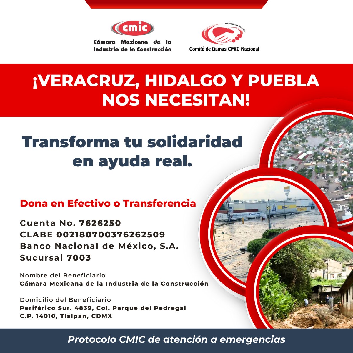 🌪️ Las intensas lluvias del huracán Priscila han provocado severas afectaciones en viviendas y comunidades de Veracruz, Hidalgo y Puebla.

🤝 Cada aportación cuenta.
Unidos, transformemos la solidaridad en apoyo y alivio para las familias afectadas.

#FuerzaVeracruz