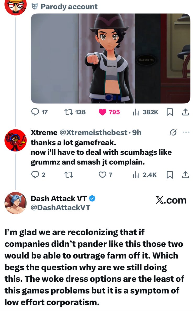 DashAttackVT's tweet image. We are now at the point where even people who probably don’t mind woke pandering in games don’t want to see it because they don’t want @SmashJT or @Grummz to exploit it for content. Very telling. 

It’s like how Disney created @GeeksGamersCom and @Nerdrotics and the harder they…