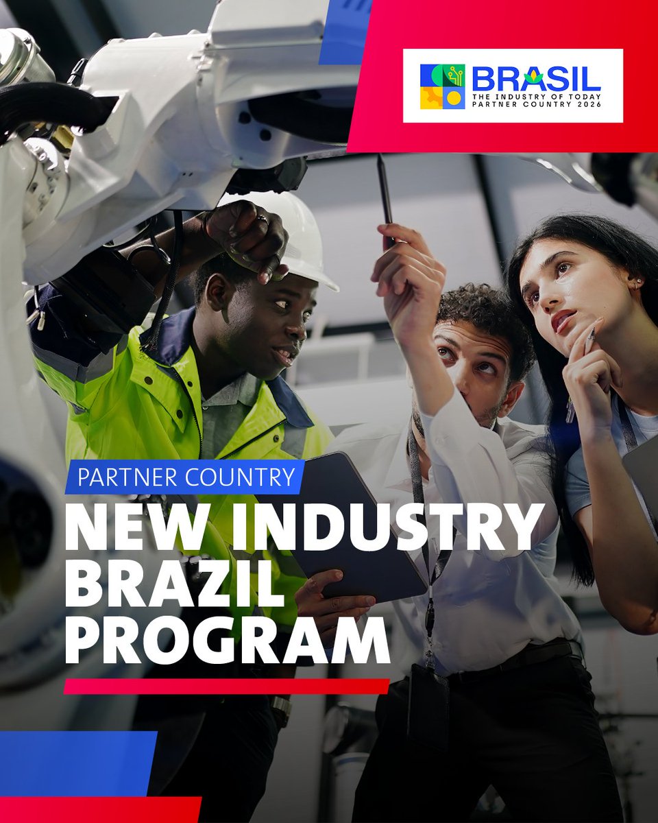 hannover_messe's tweet photo. 🇧🇷 As the Partner Country of #HM26, @ApexBrasil_en is stepping onto the world stage. ✨

With bold goals from the New Industry Brazil program, the country is proving that innovation, sustainability and industrial strength can move forward together. 🤝

👉 https://t.co/SvDHqbIyRw https://t.co/xEdXu1fbza