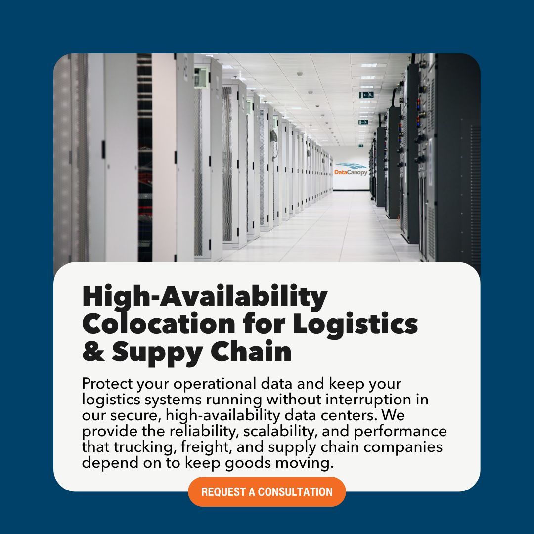 datacanopy's tweet image. In logistics and supply chain, uptime isn’t optional; it’s everything. 🚛📦
That’s why Data Canopy delivers colocation solutions built with your industry in mind.

🔗 Learn more: datacanopy.com
#Logistics #DataCanopy