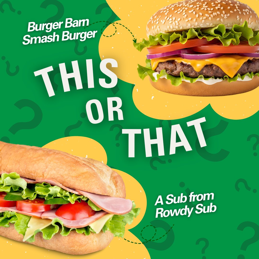 Tough choices...

What do you pick? Let us know in the comments! Whatever you choose, we think you should treat yourself to it for lunch today.

#HungryatWSU #WrightState #Hangar #RowdySubs