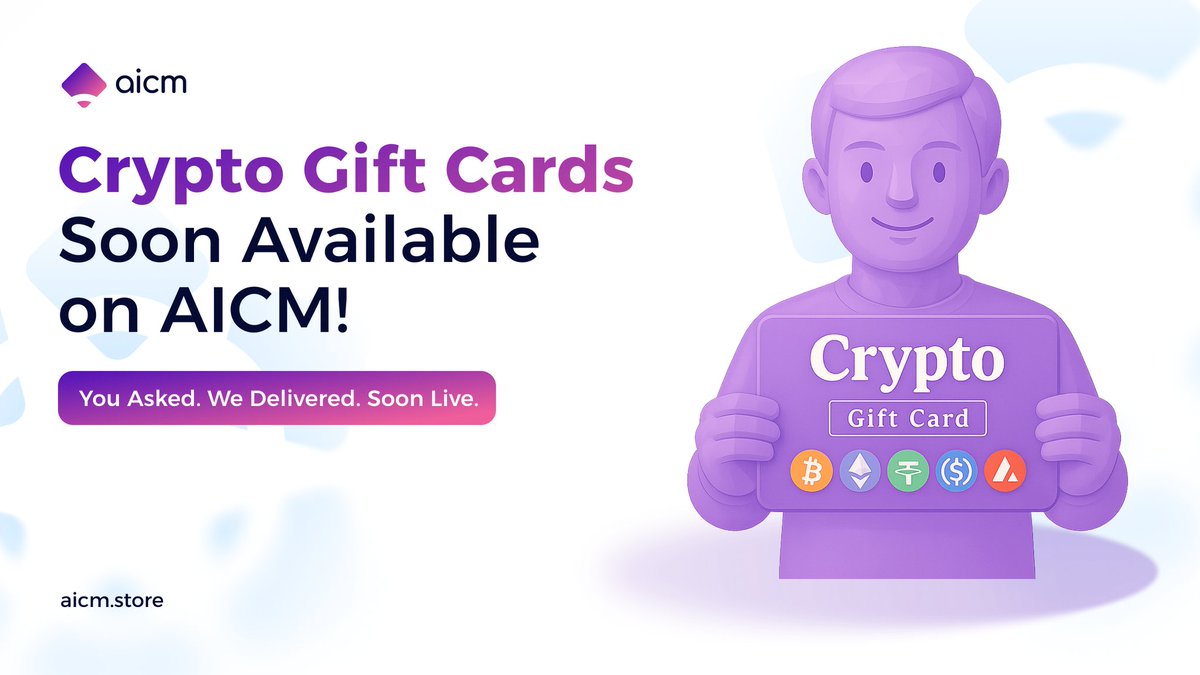 Another strong addition loading… 💳

Crypto Gift Cards will soon go live on $AICM, expanding our gateway for global digital spending.

More options. More reach. More real utility.