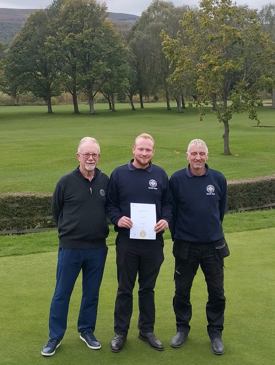 Congrats to James Ellis who has achieved his Level 2 Greenkeeping Qual.

James has now started his Level 3 apprenticeship in Sports Turf Science with the team at <a href="/AskhamBryan/">Askham Bryan College</a>.

James with Glyn Brown (Chair of Greens) &amp; Duncan Campbell (Head Greenkeeper).

#MondayMotivation