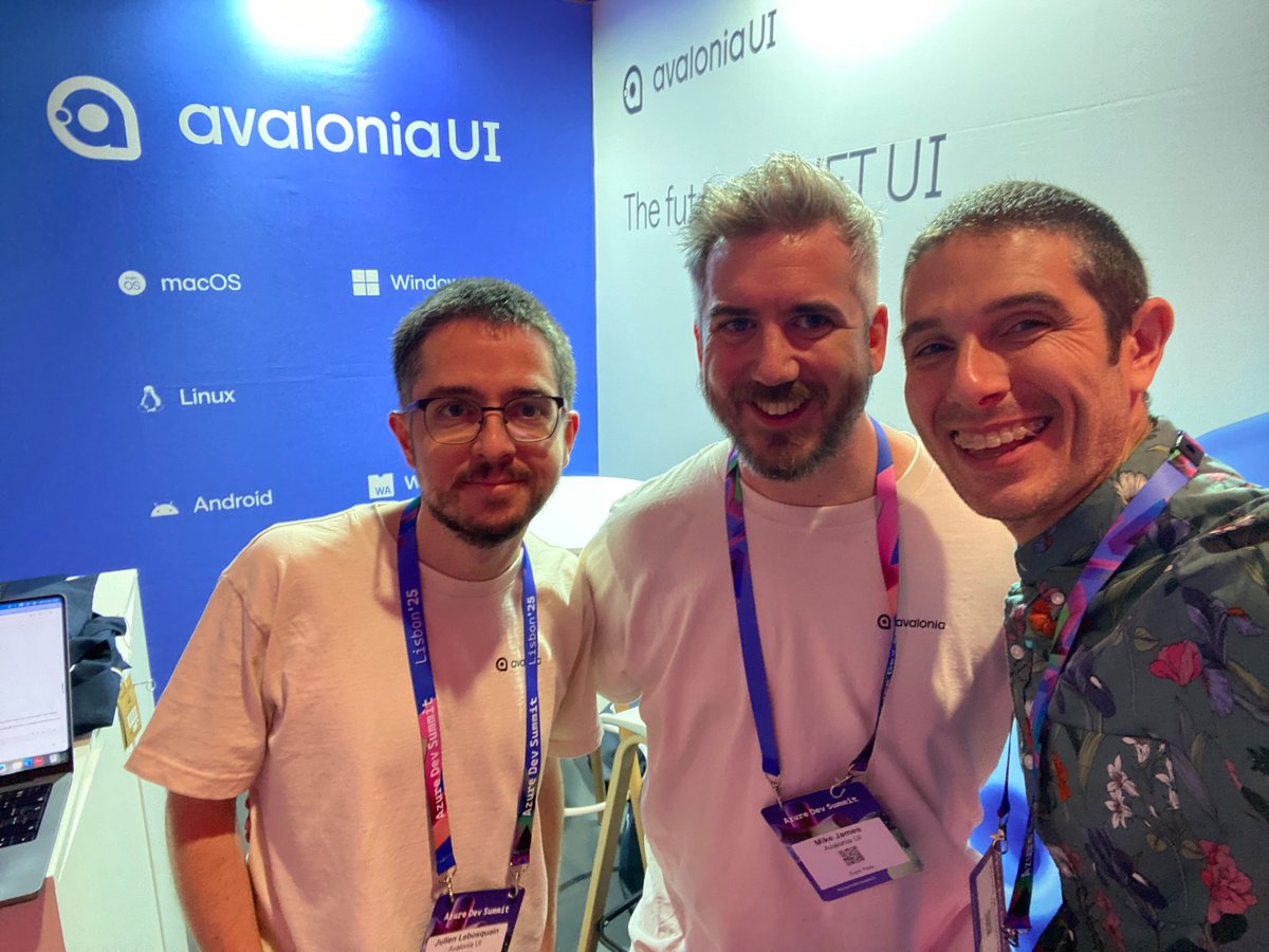 JamesMontemagno's tweet image. Catching up with some old and new friends @azuredevsummit. Always a great time with @MikeCodesDotNET and @AvaloniaUI