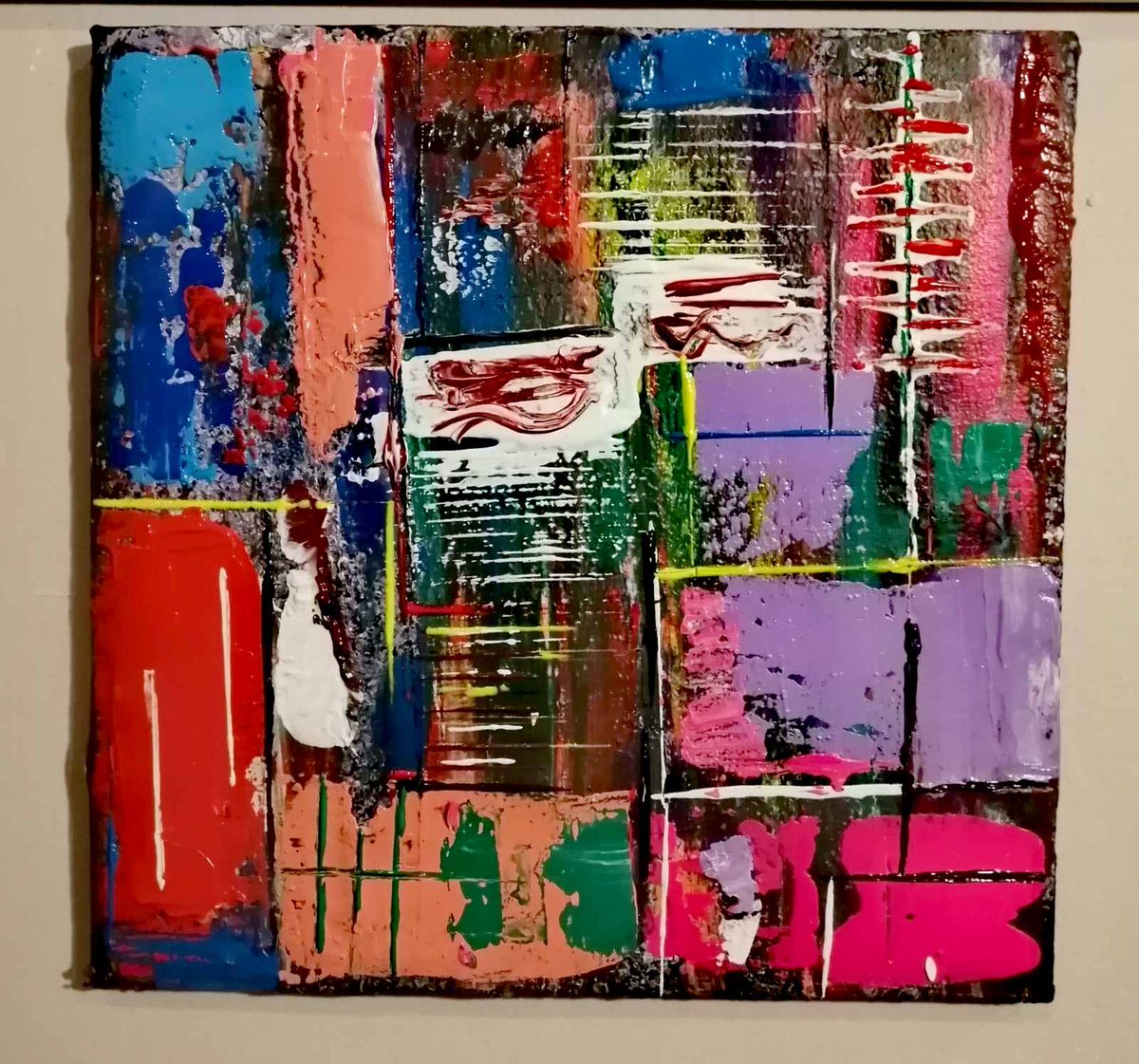 ✨Sreća u kvadratima!
Boje koje pršte, toplotom pune prostor i dušu.
Mala doza svakodnevnog uživanja 
Dimenzije: 30x30cm čistog optimizma.
Cena: 4.000rsd 🎨💫
Rt... Kvot još bolji! 
Hvala 🍫🍫🍫