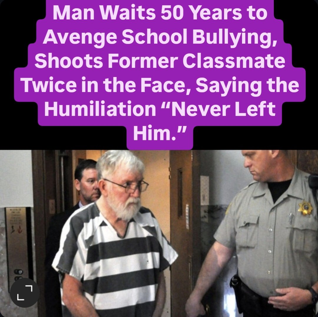 lindannanna's tweet image. Man waits 50 years to avenge school bullying — shoots former classmate twice in the face, saying the humiliation “never left him.” #CriminalLibrary #TrueCrime #BreakingNews