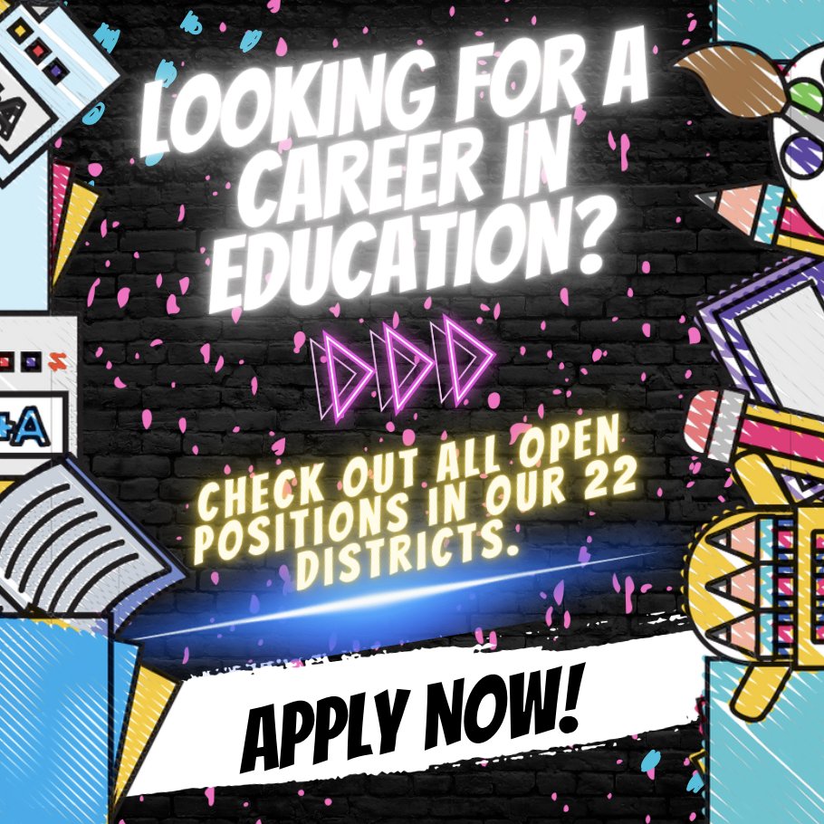 Check out  job postings in our 22 districts here: docs.google.com/document/d/1nL…
