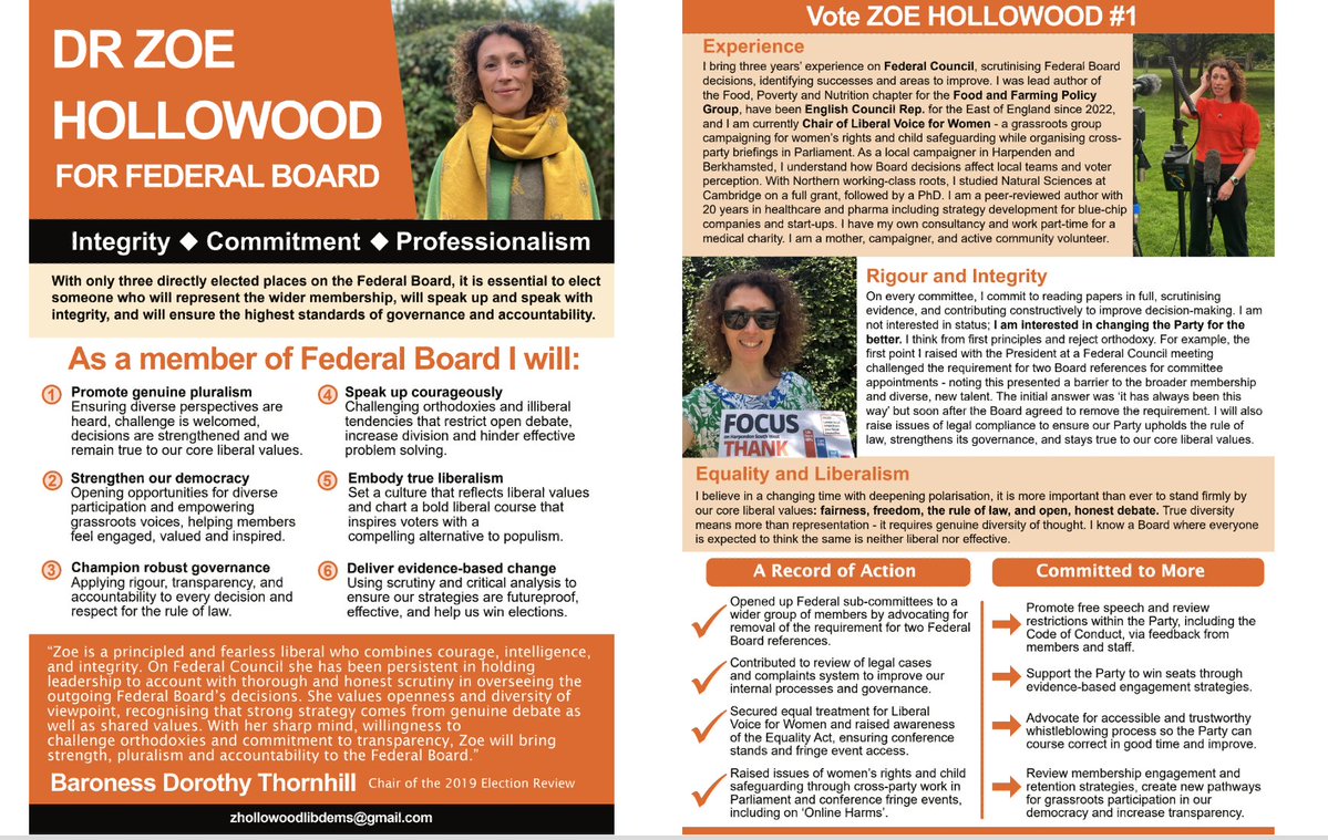 hollowood_zoe's tweet image. I'm delighted to be standing in @LibDems Federal elections for Federal Board & Federal Policy Committee. I will stand up for:
- true liberal values - encouraging diversity of thought and free speech
- good governance and respect for the rule of law
- evidence-based decisions 1/2
