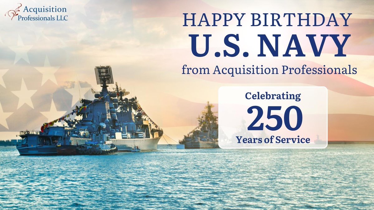ACQPROS's tweet image. For 250 years, the @USNavy  has stood as a symbol of strength, honor, and commitment to our nation’s defense. Today, @ACQPROS  proudly joins in celebrating and honoring all who have served, past and present. Happy 250th Birthday, U.S. Navy!
 #USNavy250 #Navy