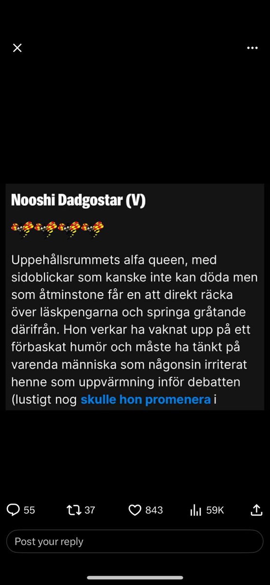 Dadgostar vann debatten (igen). Förstår att Ulf är irriterad.