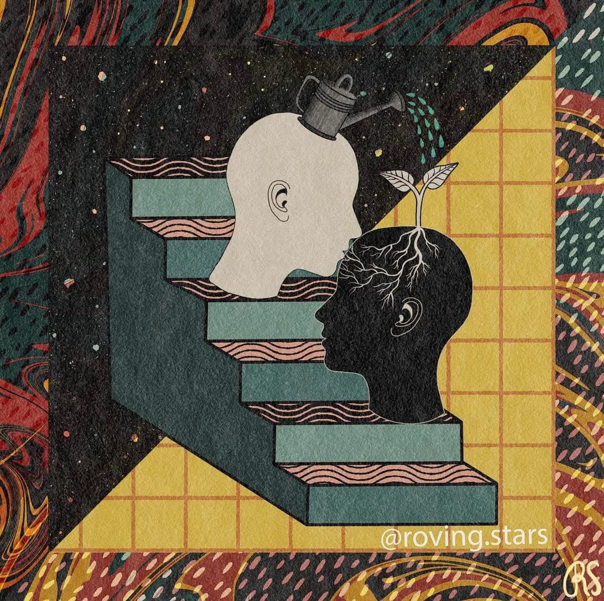 sanjabh's tweet image. “Only the paradox comes anywhere near to comprehending the fullness of life. Non-ambiguity and non-contradiction are one-sided and thus unsuited to express the incomprehensible.”

— Carl Jung

[ Art • “Love Your Shadow” by @roving.stars ]
