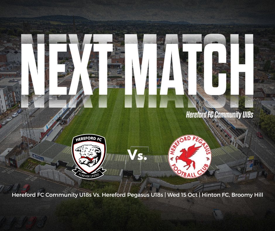 Next Match ⏩

It's Giant Killers Cup action this Wednesday as we welcome Hereford Pegasus U18s.
#COYW | #OurCity