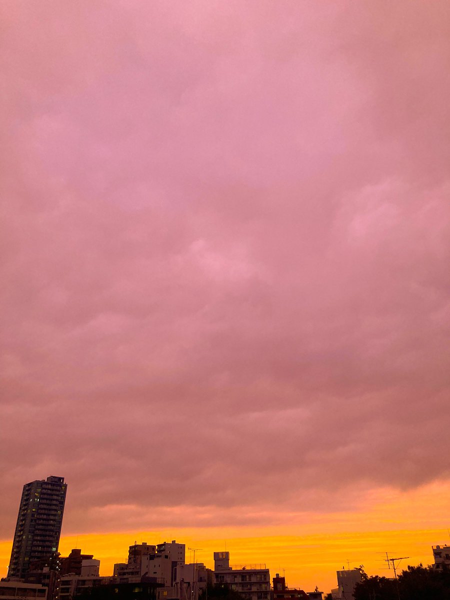 hirokiuchiyama's tweet image. 【一昨日の夕焼け空】
#Variations 
Sunday, October 12, 2025
5:20PM

随分、日が短くなってきた🌇
来週の月火水の最低気温はもう冬だよ。12度とか13度。
昼間は16度。
あくまで週間予報ですが、
極端な気温差に皆様ご自愛下さいね🍂
#HirokiPhotoDiary2025 #空
#夕焼け #夕焼け空 #夕焼け雲 
#夕闇