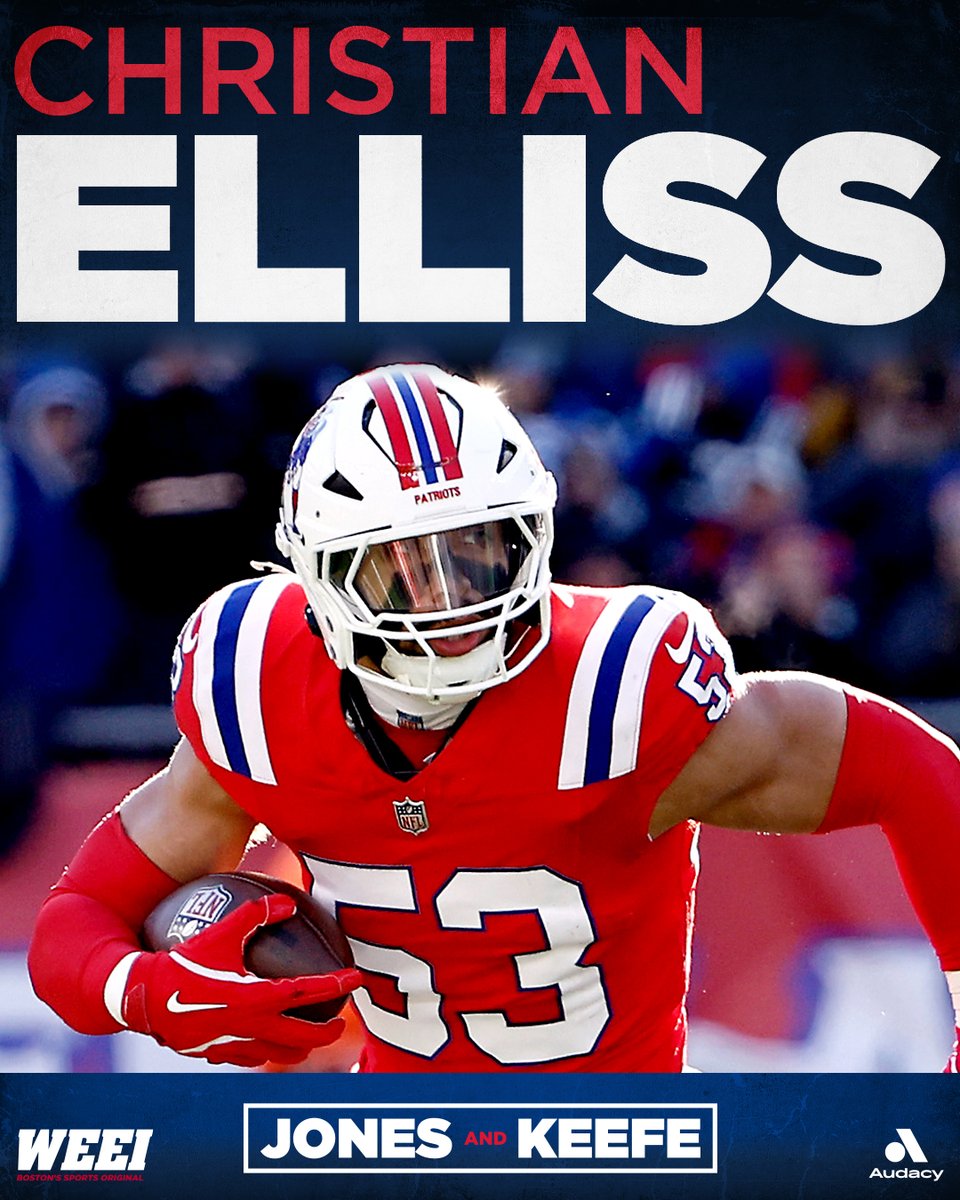 Patriots Linebacker Christian Elliss joins the show now!

<a href="/JonesWEEI/">Adam Jones</a> <a href="/Keefe21/">Rich Keefe</a> <a href="/WEEI/">WEEI</a>

📻 go.audacy.com/MIe2l2seoxb
📷 m.twitch.tv/bostonweei
📷 youtube.com/@WEEIVideo