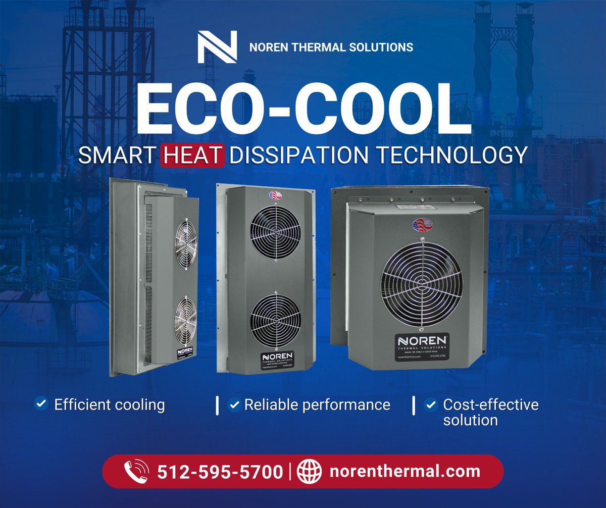 ThermalNor86384's tweet image. Using advanced heat dissipation technology, Eco-Cool protects your cabinets by transferring heat through internal and external fins with efficient airflow.

👉 Ask our sales representatives if eco-cool is the right fit for your application.

#HeatExchangers #ThermalSolutions
