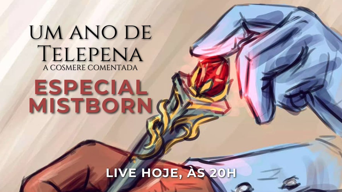 TelepenaPodcast's tweet photo. Assim o Telepena faz um ano de existência! 🥳
Para comemorar, hoje, às 20h faremos uma live “Especial Mistborn” sem spoilers! Vamos falar sobre adaptações e montar nosso cast dos sonhos. 
Tragam os seus também e vamos conversar! https://t.co/CbXZbYVoSV