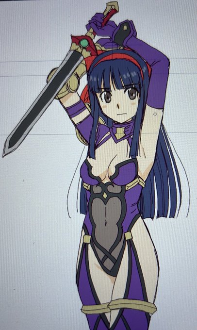 ソウルキャリバーのアイヴィー描こうかと思っていて途中でナコルルに変えたので。 