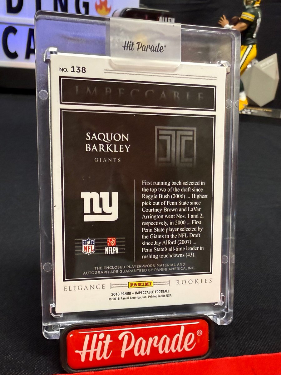 KingDingCards's tweet image. I originally made a joke about "starting from the bottom," and then the @Giants whooped the @Eagles. I don't know what's real anymore... #Barkley #RPA #dualpatch #playerworn