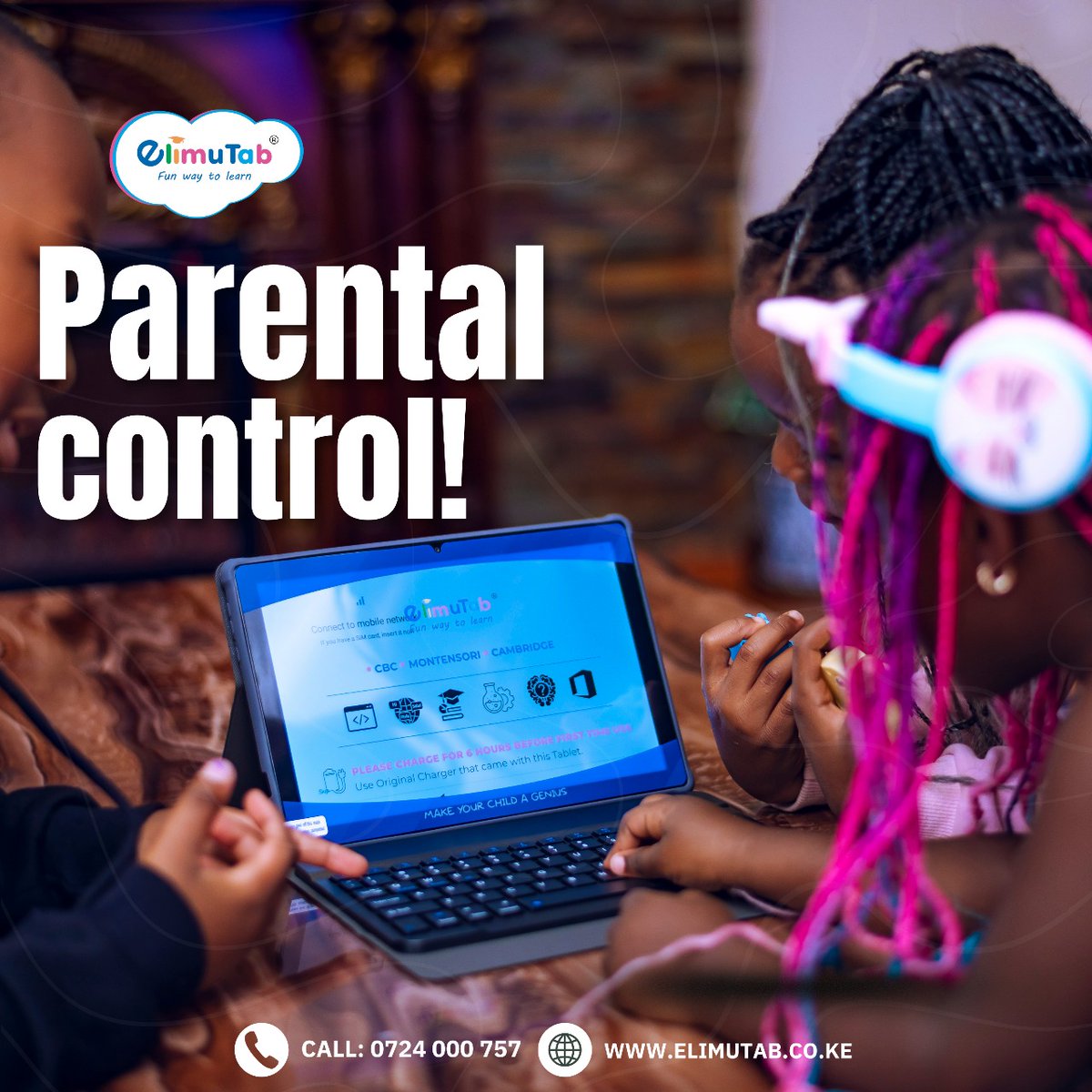ElimuTab's tweet image. You stay in control.
Parental controls + safe internet = total confidence in what your child sees and learns. 
#ElimuTab #SafeLearning #TechForKids