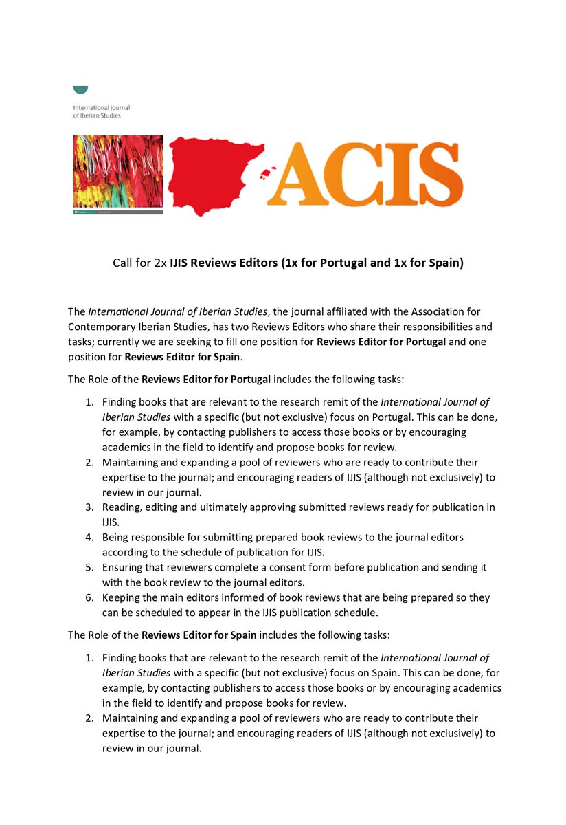 ACIS-Association for Contemporary Iberian Studies tweet media