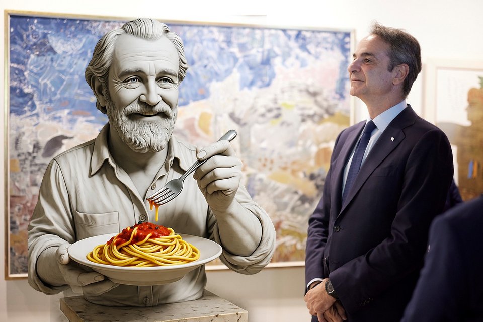 Το αγαλμα του μαρατοφαγου ψηφοφόρου εγκαινίασε σήμερα ο πρωθυπουργός