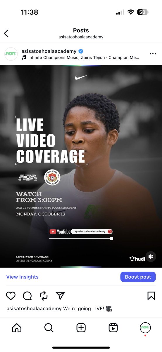 AOAcademy's tweet image. We’re going LIVE! 🎥
Catch AOA vs Future Stars ‘99 Soccer Academy this Monday at 3PM.
Tune in on YouTube 👇
youtube.com/live/OojwZq0J_…
#AOA #AsisatOshoalaAcademy #LiveCoverage #Football