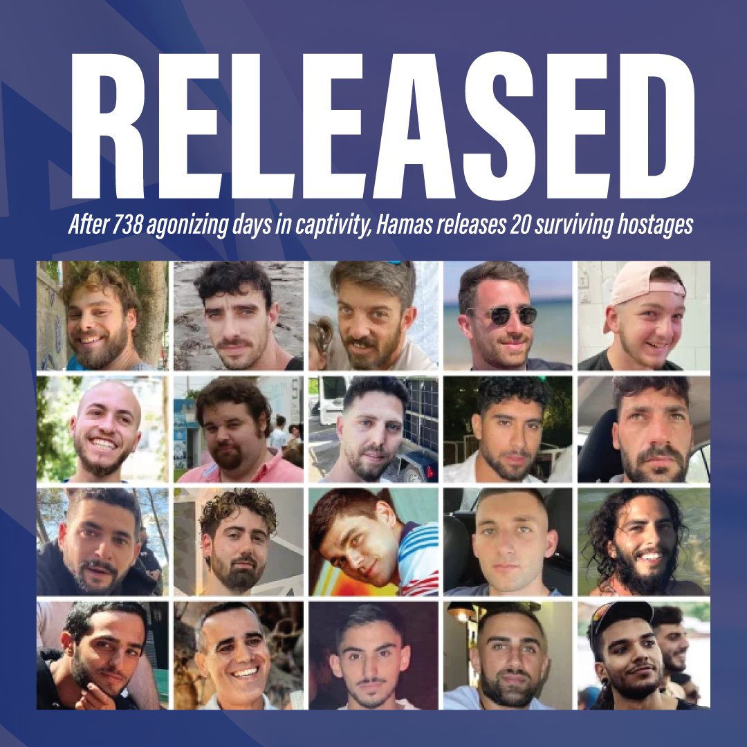 FloridaGOP's tweet image. Thanks to President @realDonaldTrump's historic peace plan, every surviving hostage taken by Hamas has finally been released to Israel.

After years of anguish, families are reunited and hope is restored.