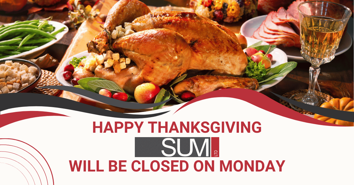 Happy Thanksgiving from SUM Ltd and our families to you and your families! 🦃🍂 We are grateful for your support and partnership. Wishing you a day filled with love, laughter, and delicious food! ❤️ #Thanksgiving #Gratitude #Family #Thankful