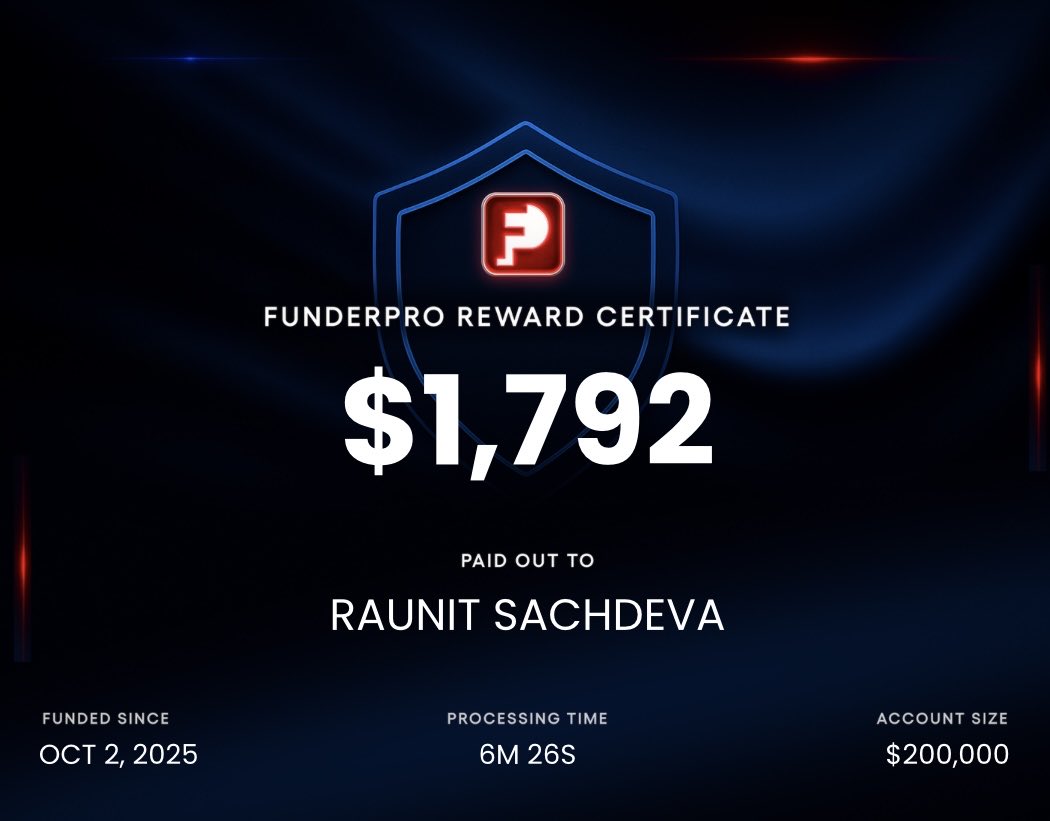 Dailpayouts on 200k with <a href="/FunderProfx/">FunderPro</a> 
This is gucci of all propfirms
Use code-RAUNIT
funderpro.cxclick.com/visit/?bta=353…
