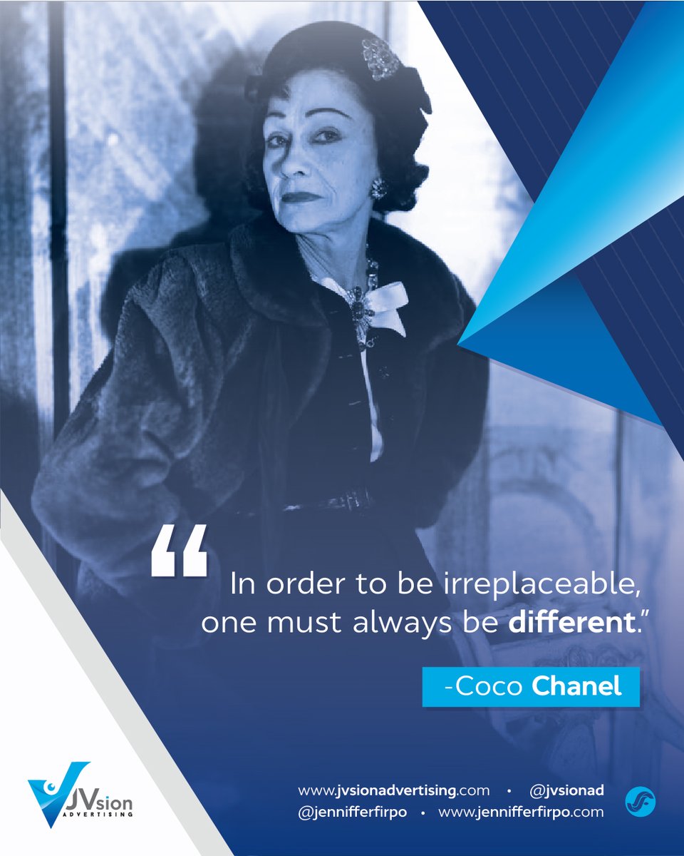 JVsionAd's tweet image. Stand out, don’t blend in — that’s the secret to timeless branding.
#BrandIdentity #BeDifferent #DesignLegacy #CocoChanel #BrandingLesson