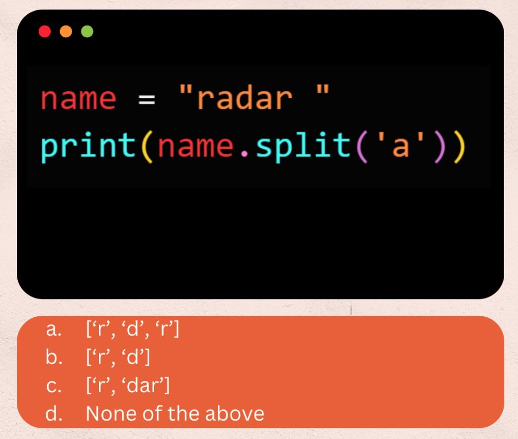 PythonPr's tweet image. Python Question / Quiz; What is the output of the following Python code, and why? Comment your answers below!