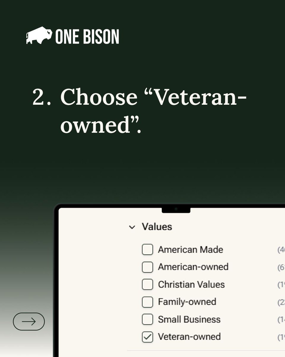 OneBisonUSA's tweet image. You don’t have to compromise. Find Veteran‑owned brands in seconds.

Find aligned brands → onebison.us

#VeteranFounded #AmericanMade #ShopYourValues #ParallelEconomy #OneBison