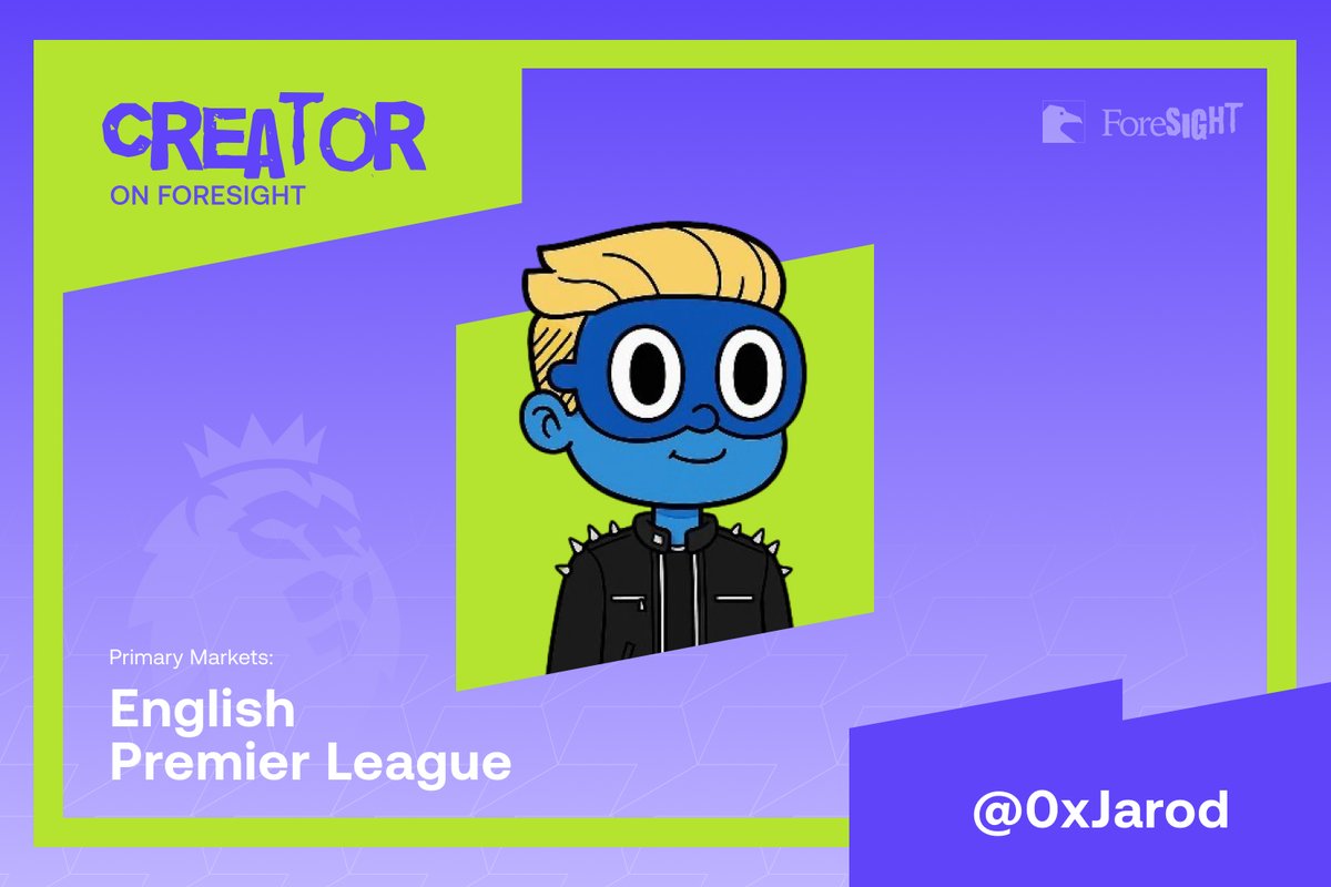 Introducing our first creator on Foresight!

Welcome <a href="/0xJarod/">Jarod 🎙️</a>!

Fun fact: Jarod has lived in the real jungle of Borneo as well as the concrete jungle of NYC

He will be focused on creating English Premier League markets, especially ones where Manchester United will lose in :b