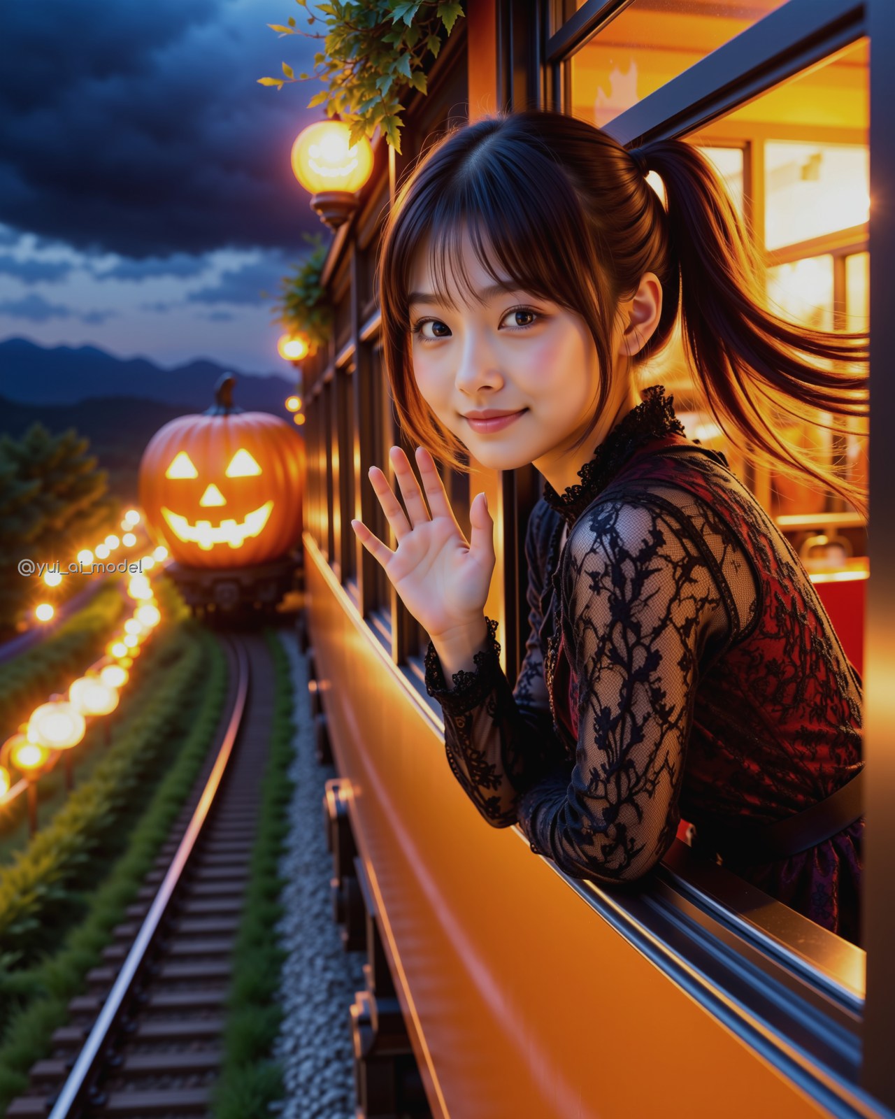 ダイカット：【Indigo◡̈様♡ピンクハロウィン②♡】ラスト1点☆ Tikaハロウィンコスプレ バニーガール バニー 6点セット S～L
