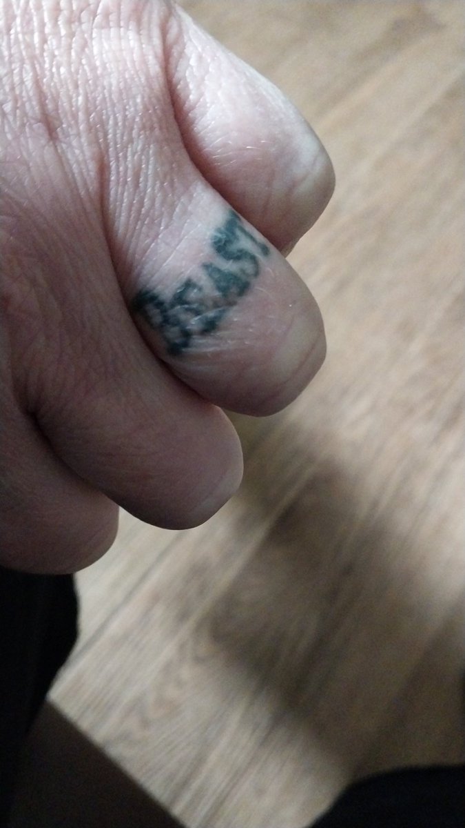 tip_sip_slash's tweet image. Tattoo check! Your last tattoo and why you got it.
My last tattoo was "Beast" tattooed on my wedding ring finger. I got it as my wedding band for when my wife and I got married on Halloween 2020.
Why Beast, you ask? It's her nickname for me. She has Belle on hers.