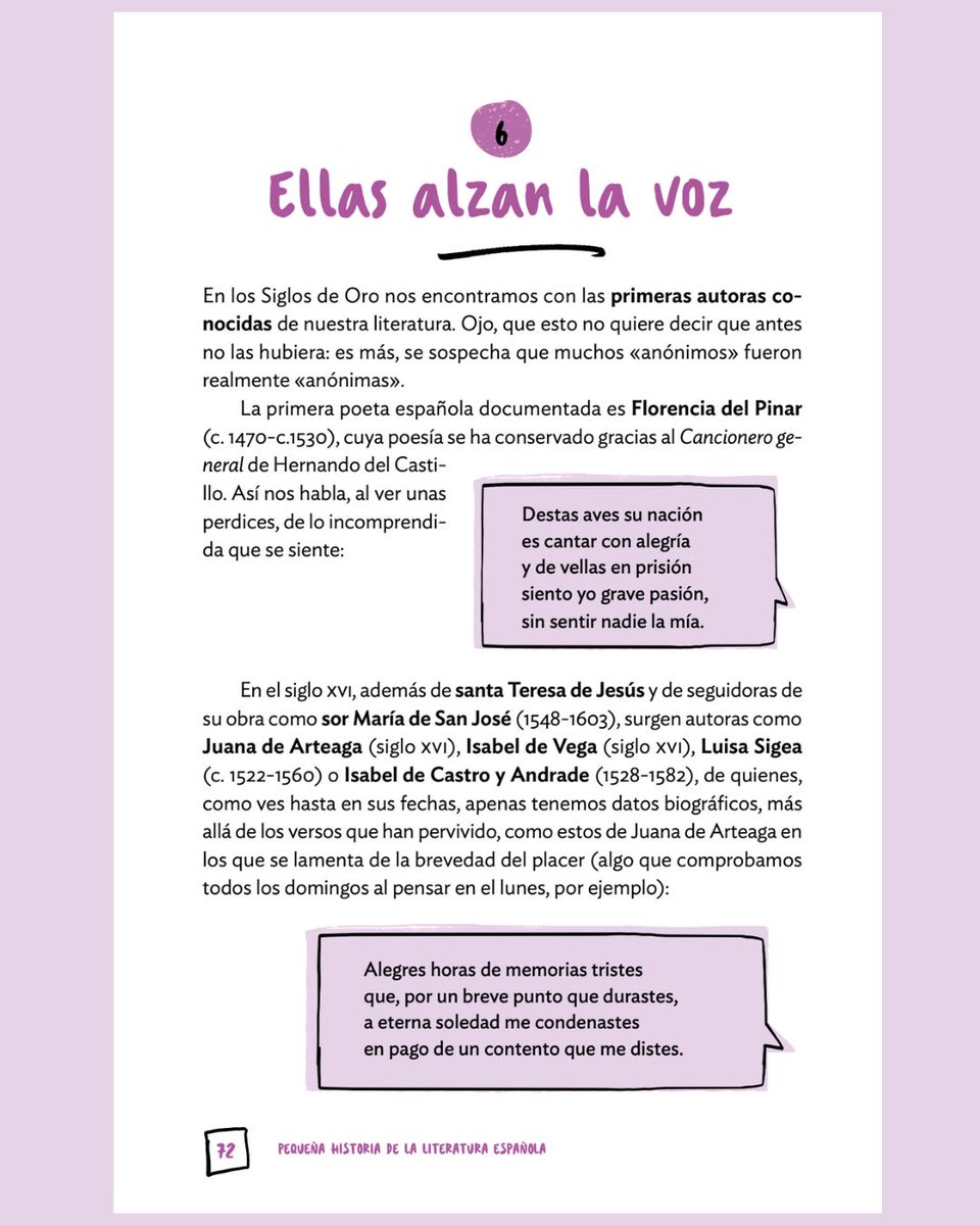 Para celebrar el #DíaDeLasEscritoras comparto -en primicia- 2 páginas de la #PequeñaHistoriaDeLaLiteratura que llegará a librerías en solo 1 mes.

Dos páginas dedicadas a nuestras primeras autoras con nombre conocido y que cuentan con esta maravillosa ilustración de Luis Doyague