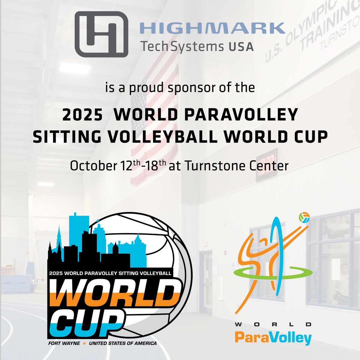 Highmark_Tech's tweet image. Highmark is thrilled to be a sponsor of the 2025 World ParaVolley Sitting Volleyball World Cup at Turnstone Center! We provided (6) 16’x16’ rooms with French doors and LED lit ceilings, which are being used for team locker rooms. @turnstonecenter #worldparavolley