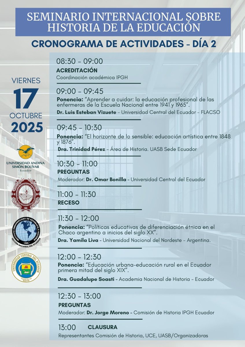 🌎 No te pierdas este importante evento en donde se abordará sobre la #educación y su desarrollo a lo largo de la historia, con panelistas nacionales e internacionales 💯👌🏼.

🔴 Síguenos en vivo 📲 este 16 y 17 de octubre en nuestro canal de YouTube 👉🏼 acortar.link/OJ0dv3 🎥