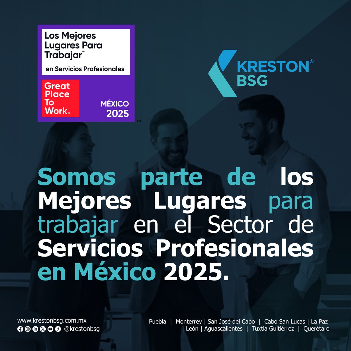 KrestonBSG's tweet photo. Este logro refleja el compromiso, la confianza y el esfuerzo de cada persona que forma parte de nuestra firma. En Kreston BSG creemos que construir un gran lugar para trabajar comienza con escuchar, valorar y crecer juntos.

Gracias a todo nuestro equipo por hacerlo posible. 🙌 https://t.co/ZR8nEulld3