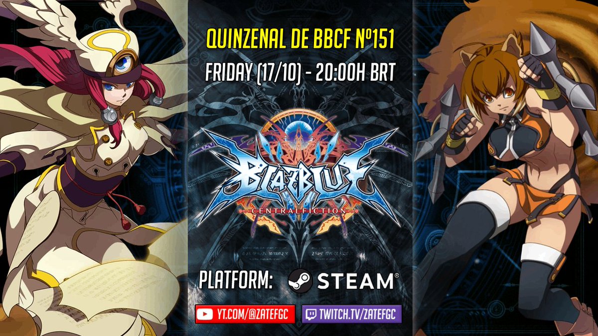 Quinzenal de BBCF Nº151, inscrições abertas!

Sexta (17/10) às 20h: challonge.com/qbbcf151
Discord: discord.gg/pXJdKS5XAc
📺 Zatefgc - na Twitch e no YT!

Depois do Quinzas 150, é hora de voltar a programação normal e preparar pro Battle Coliseum 👀
Abierto a toda Sudamerica!