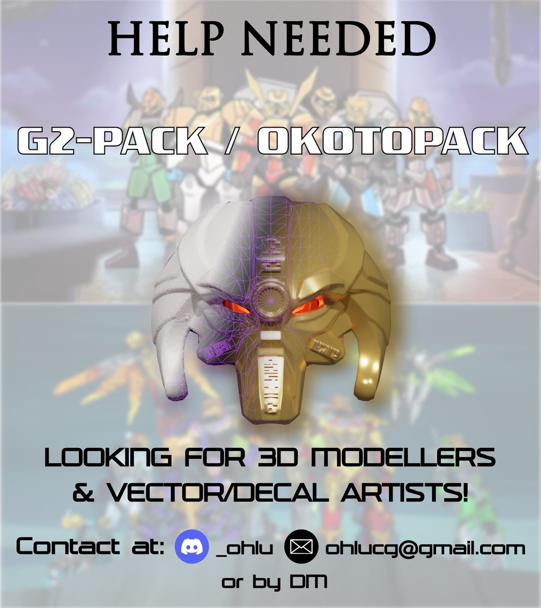 Ohlu_CG's tweet image. Hi! I&apos;m looking for 3d modellers and digital artists within the Bionicle community interested in collaborating on a pack of G2 pieces to be released in 2026.
More details and contact info in the images below
#Bionicle #digitalart  #vectorart #3dmodelling #3Dmodel