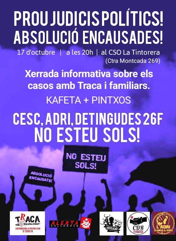 #AbsolucioEncausades #NoEsteuSoles